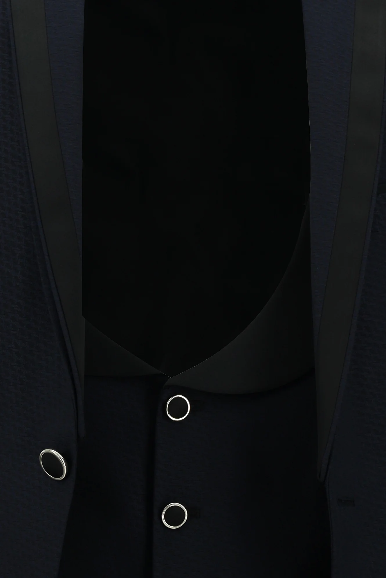 Orta Lacivert 7 Drop Slim Fit Dar Kesim Mono Yaka Yelekli Smokin & Damatlık - Image 6